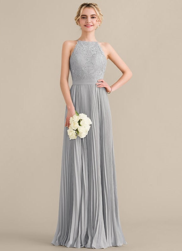 Robe De Bal Plissée Grise - gallery 1