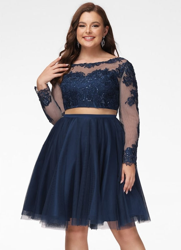 Robe De Bal Tulle Marine Élégant - gallery 5