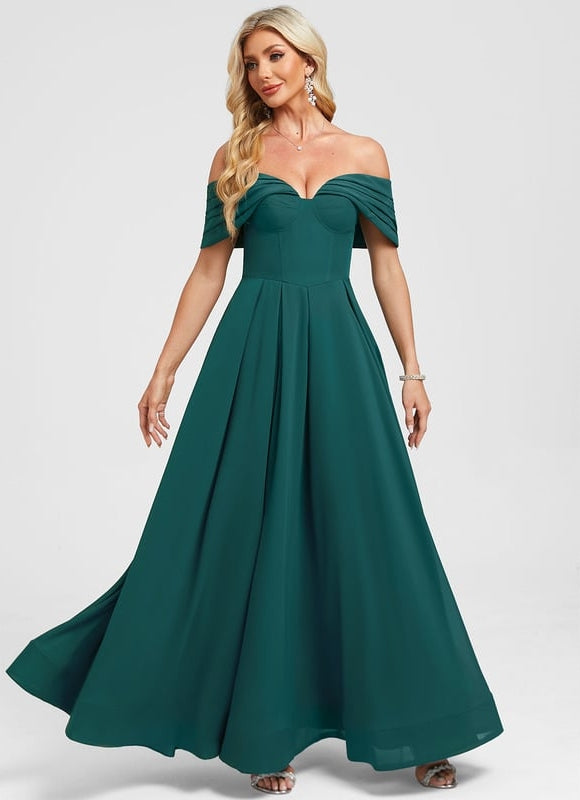 Robe De Bal Mousseline Émeraude - gallery 1