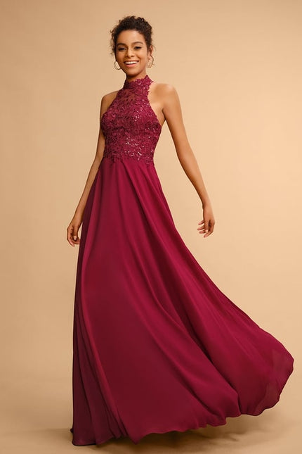 Robe De Bal Chic Bordeaux Aérien