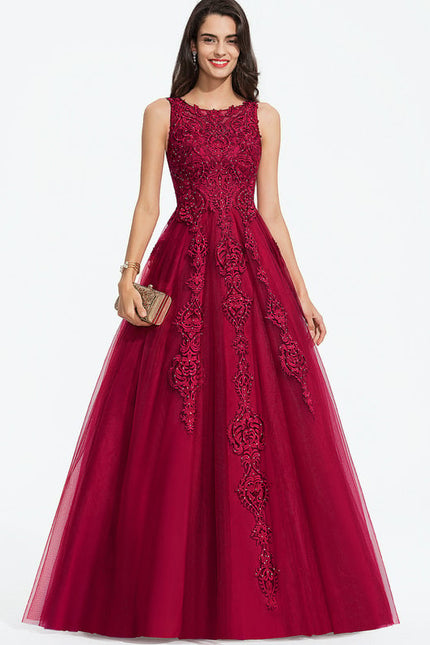 Robe De Bal Bordeaux Élégante