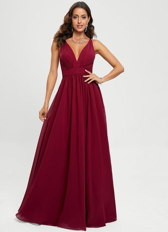Robe De Bal Bordeaux Fluide - gallery 5