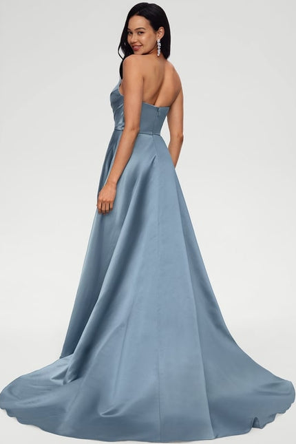 Robe De Bal Fluide Argentée - gallery 1