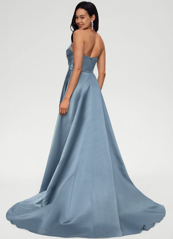 Robe De Bal Fluide Argentée - gallery 1