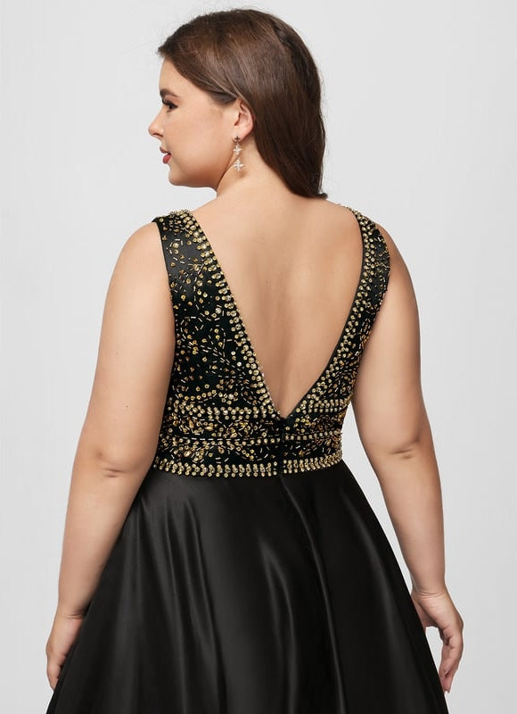 Robe De Bal Satinée Verte - gallery 7