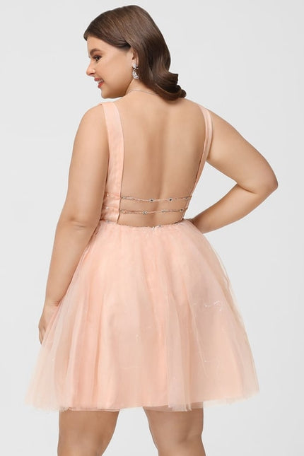 Robe De Bal Courte Perlée - gallery 8