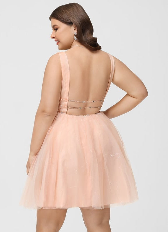 Robe De Bal Courte Perlée - gallery 8