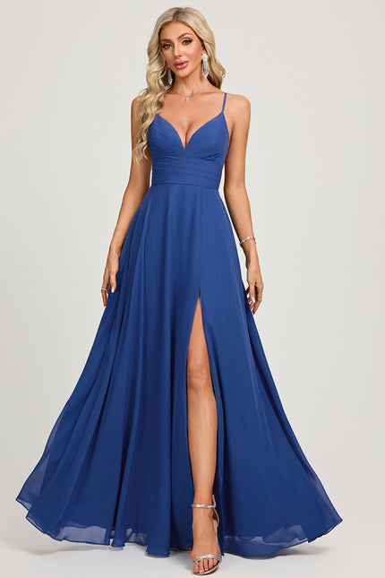 Robe De Bal Longue Fluide Bleu