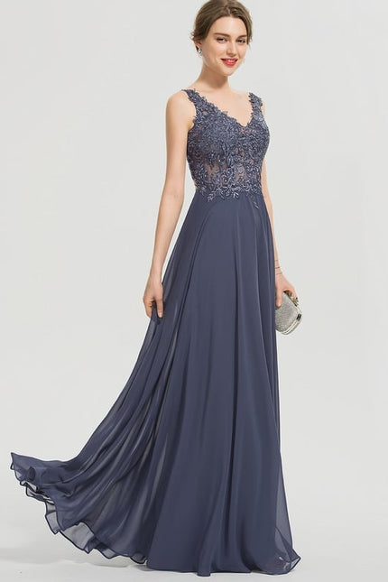 Robe De Bal Élégance Marine Satinée - gallery 1