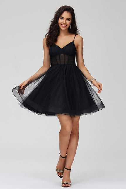 Robe De Bal Tulle Noir Élégant - gallery 6