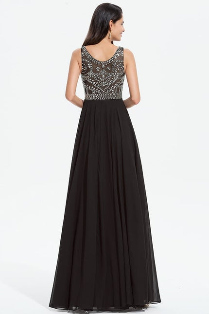 Robe De Bal Chiffon Noir - gallery 1
