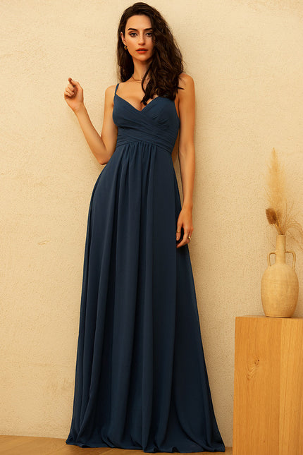 Robe De Bal Longue Fluide Bleu
