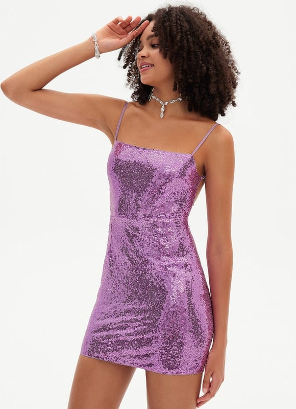 Robe De Bal Pailletée Violette - gallery 6