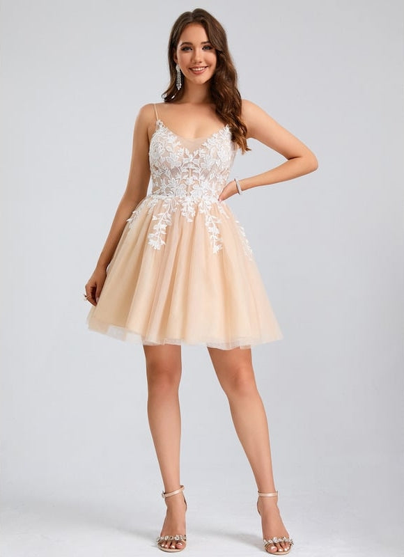 Robe De Bal Courte Tulle Brodée - gallery 4