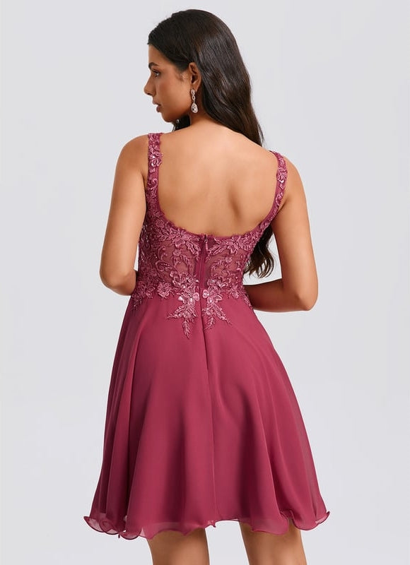 Robe De Bal Évasée Bordeaux - gallery 6