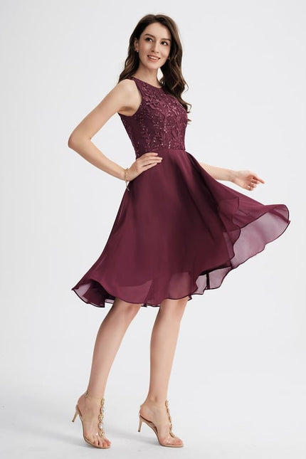 Robe De Bal Aubergine Flottante - gallery 1