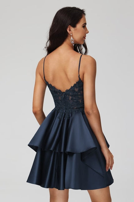 Robe De Bal Satinée Courte - gallery 2