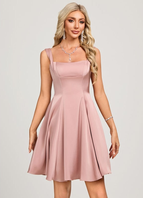 Robe De Bal Courte Rosée - gallery 5