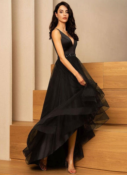 Robe De Bal Noire Asymétrique