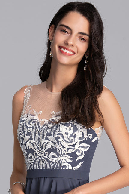 Robe De Bal À Volants Marine - gallery 3