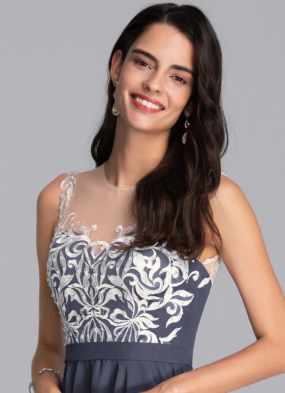 Robe De Bal À Volants Marine - gallery 3