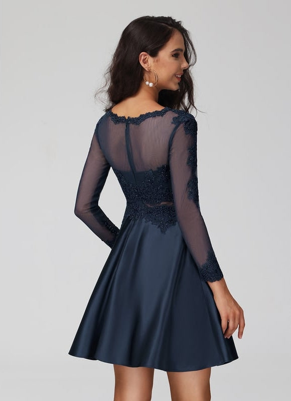 Robe De Bal Satinée Noire - gallery 5