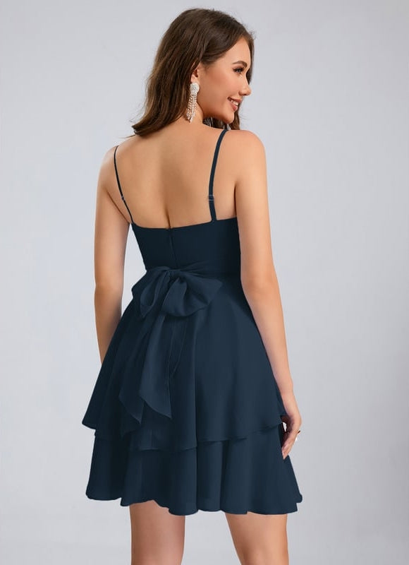 Robe De Bal Col V Marine - gallery 7