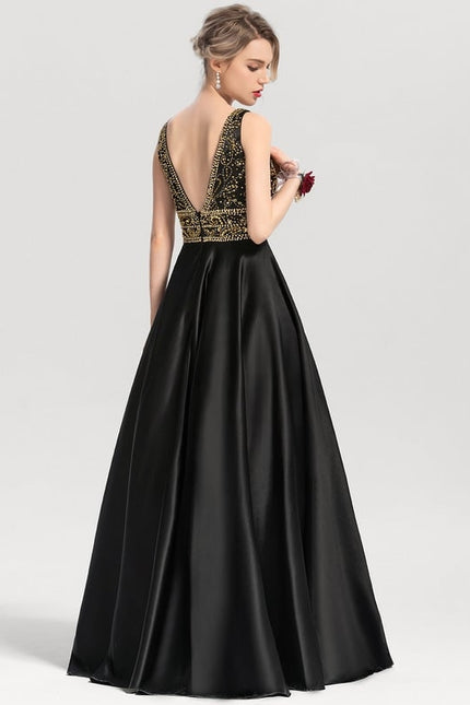 Robe De Bal Satinée Verte - gallery 4