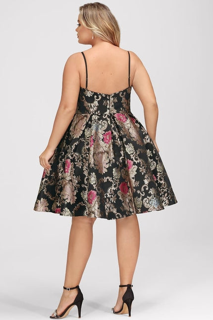 Robe De Bal Fleurie Noire - gallery 9