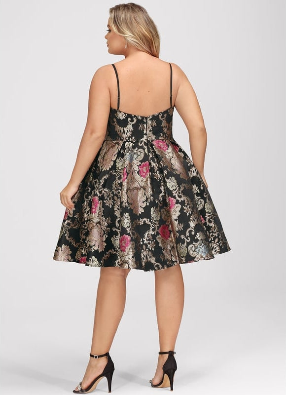 Robe De Bal Fleurie Noire - gallery 9