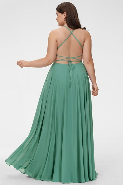 Robe De Bal Fluide Verte - gallery 8