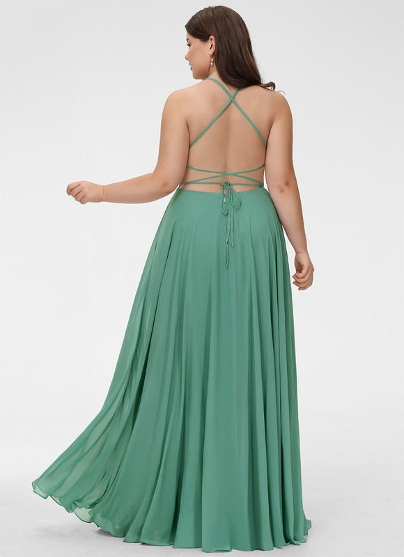 Robe De Bal Fluide Verte - gallery 8