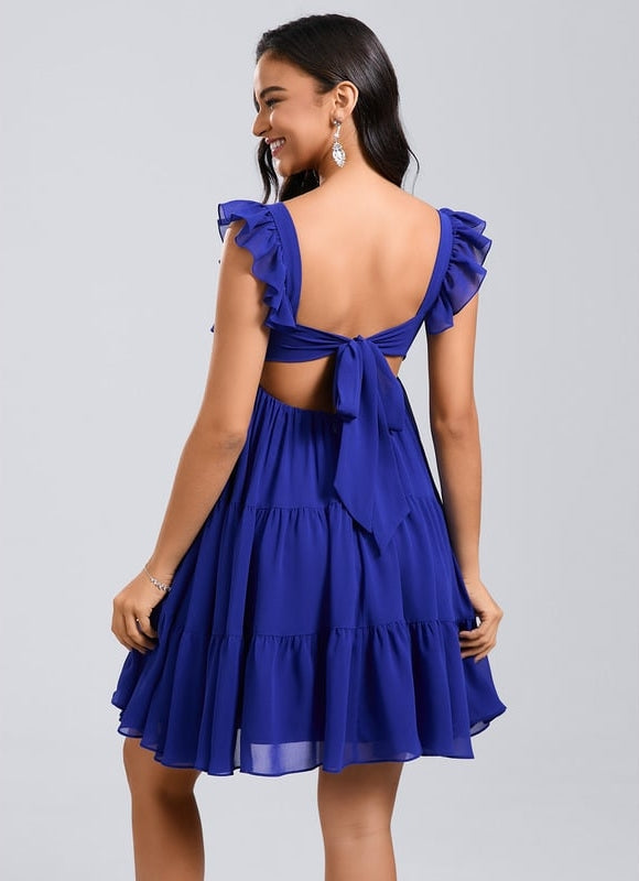 Robe De Bal Mousseline Verte - gallery 4