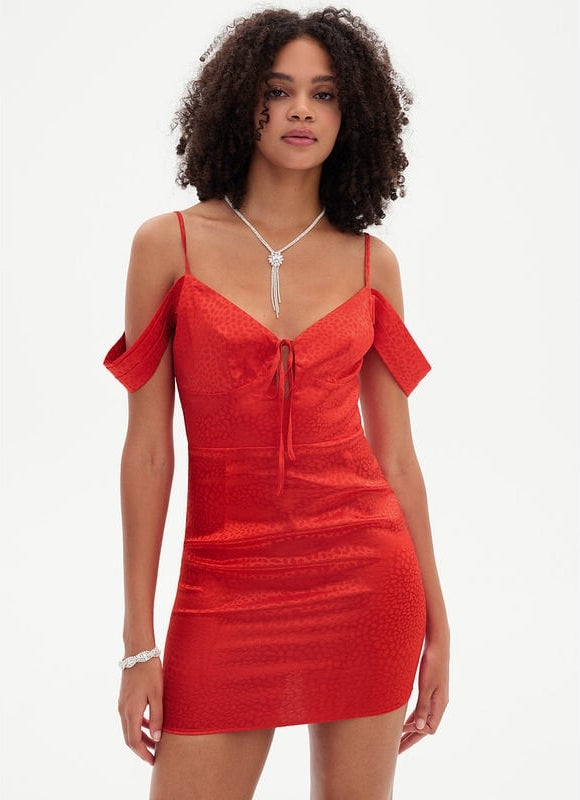 Robe De Bal Satin Rouge Glamour - gallery 6