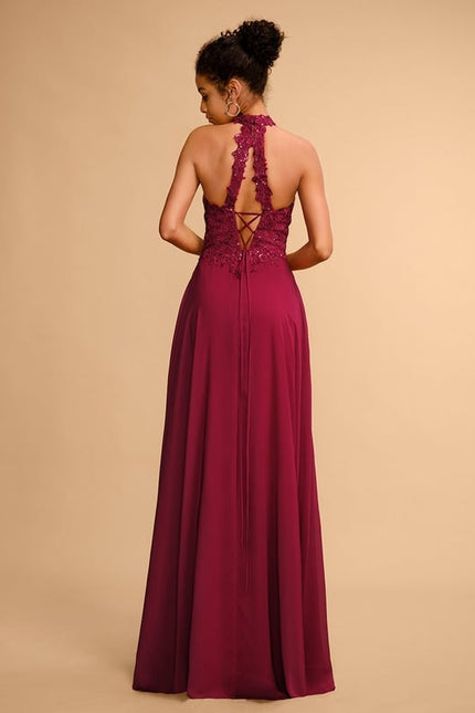 Robe De Bal Chic Bordeaux Aérien - gallery 2
