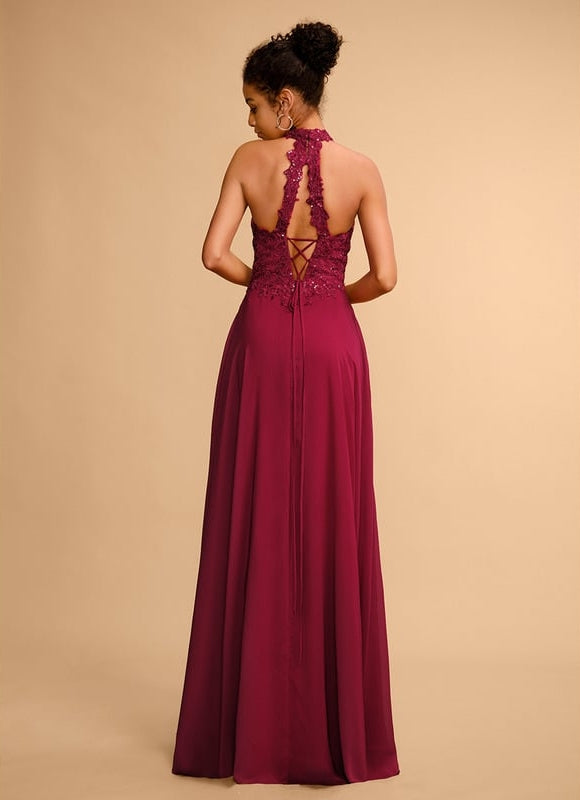 Robe De Bal Chic Bordeaux Aérien - gallery 2