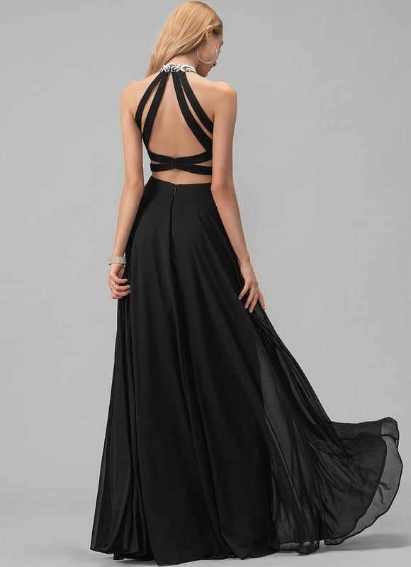 Robe De Bal Fluide Bleue - gallery 4