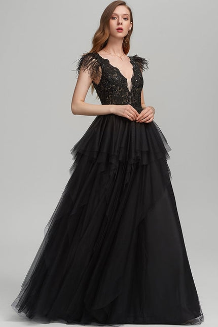 Robe De Bal Tulle Plumes - gallery 3