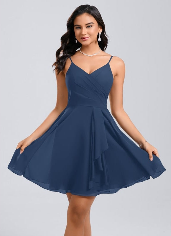 Robe De Bal Col V Marine