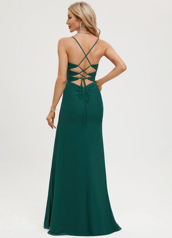 Robe De Bal Émeraude Fluide - gallery 4