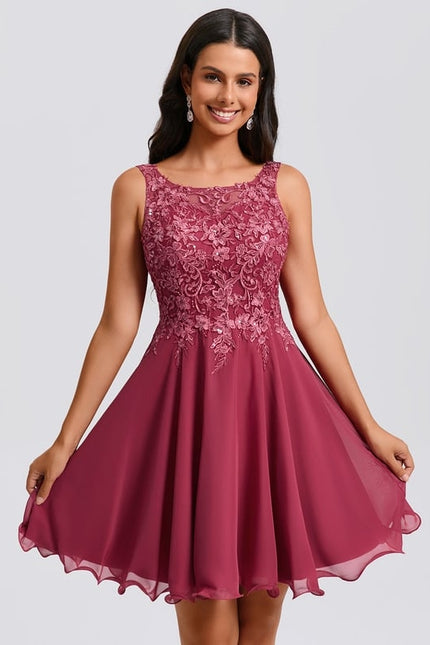 Robe De Bal Évasée Bordeaux - gallery 1