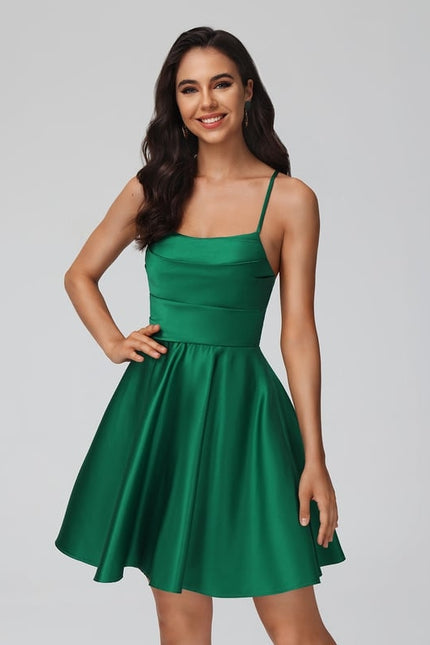 Robe De Bal Éclat Vert Satiné - gallery 1