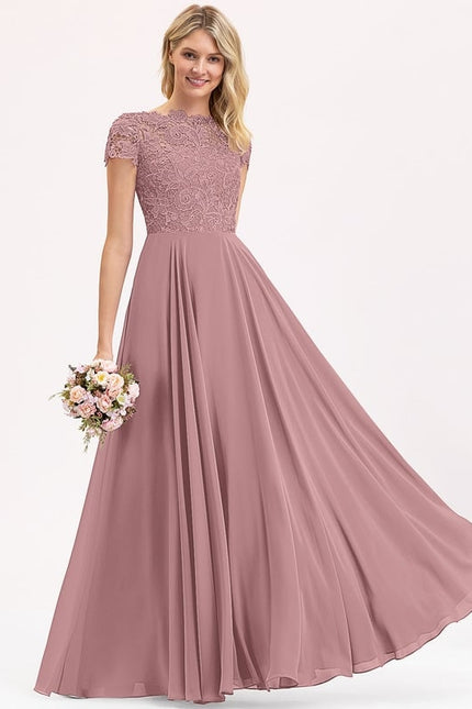Robe De Bal Longue Mauve Élégante - gallery 4