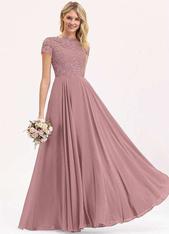 Robe De Bal Longue Mauve Élégante - gallery 4