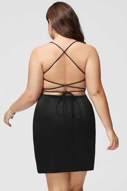 Robe De Bal Satin Noir Chic - gallery 7