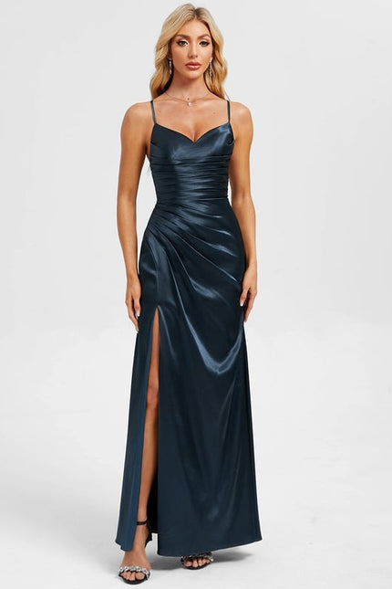 Robe De Bal Satin Longue Fendue