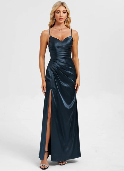 Robe De Bal Satin Longue Fendue