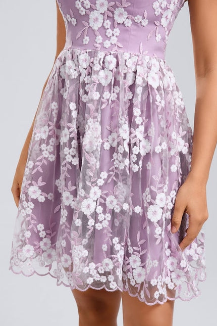 Robe De Bal Lilas Florale - gallery 8