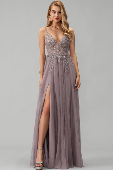 Robe De Bal Vaporeuse Mauve - gallery 3