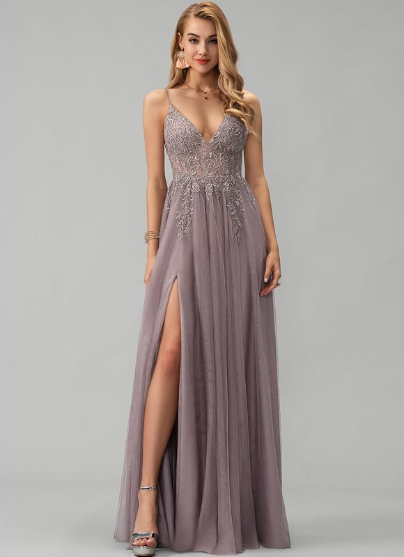 Robe De Bal Vaporeuse Mauve - gallery 3